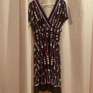 Women’s Studio I Black/Purple V-Neck Dress